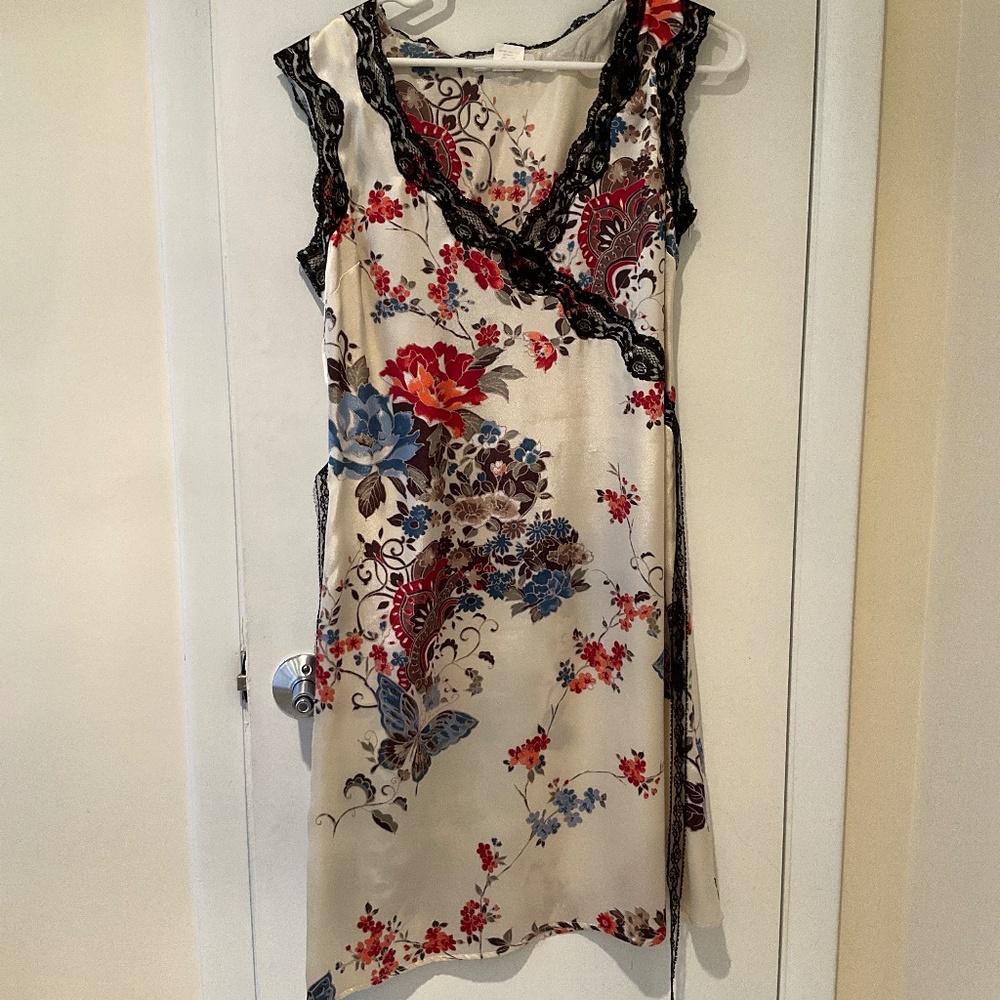 Vintage Charlotte Russe Butterfly Dress with Black Lace